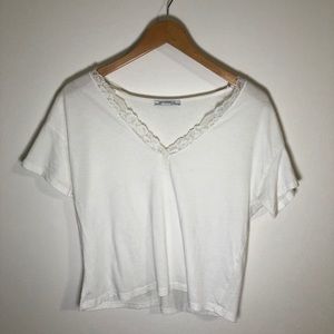 Cute Basic White Cropped Tee